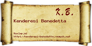 Kenderesi Benedetta névjegykártya
